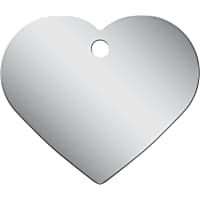 Quick-Tag Chrome Heart Personalized Engraved Pet ID Tag, Large