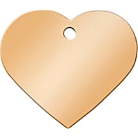 Quick-Tag Gold Heart Personalized Engraved Pet ID Tag, Large