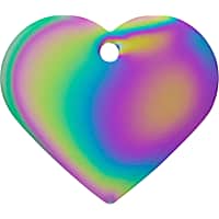 Quick-Tag Rainbow Heart Personalized Engraved Pet ID Tag, Large