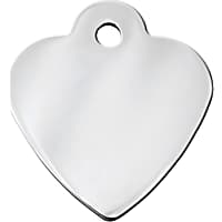 Quick-Tag Chrome Heart Personalized Engraved Pet ID Tag, Small