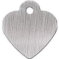 Quick-Tag Brushed Chrome Heart Personalized Engraved Pet ID Tag, Small