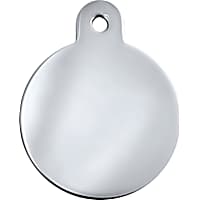 Quick-Tag Chrome Circle Personalized Engraved Pet ID Tag, Large