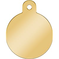 Quick-Tag Gold Circle Personalized Engraved Pet ID Tag, Large