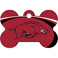 Quick-Tag Arkansas Razorbacks NCAA Bone Personalized Engraved Pet ID Tag, Large