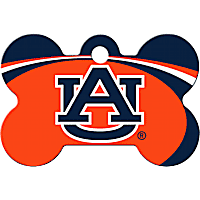 Quick-Tag Auburn Tigers NCAA Bone Personalized Engraved Pet ID Tag, Large