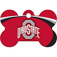 Quick-Tag Ohio State NCAA Bone Personalized Engraved Pet ID Tag, Large