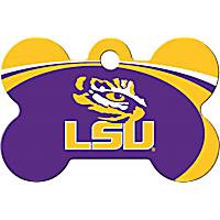 Quick-Tag LSU Tigers NCAA Bone Personalized Engraved Pet ID Tag, Large