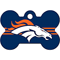 Quick-Tag Denver Broncos NFL Bone Personalized Engraved Pet ID Tag, Large