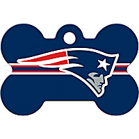 Quick-Tag New England Patriots NFL Bone Personalized Engraved Pet ID Tag, Large