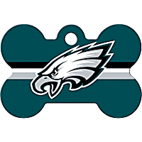 Quick-Tag Philadelphia Eagles NFL Bone Personalized Engraved Pet ID Tag, Large