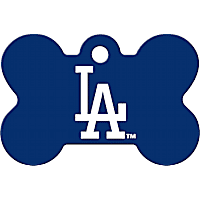 Quick-Tag Los Angeles Dodgers MLB Bone Personalized Engraved Pet ID Tag, Large