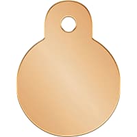 Quick-Tag Gold Circle Personalized Engraved Pet ID Tag, Small