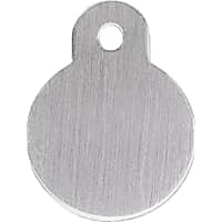 Quick-Tag Brushed Chrome Circle Personalized Engraved Pet ID Tag, Small