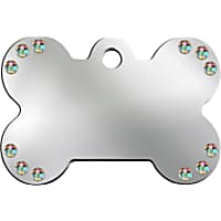 Quick-Tag Aurora Crystal Bone Personalized Engraved Pet ID Tag, Large