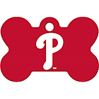 Quick-Tag Philadelphia Phillies MLB Bone Personalized Engraved Pet ID Tag, Large