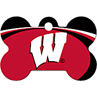 Quick-Tag Wisconsin Badgers NCAA Bone Personalized Engraved Pet ID Tag, Large