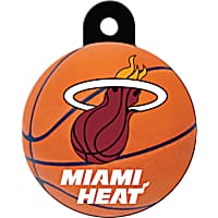 Quick-Tag Miami Heat NBA Circle Personalized Engraved Pet ID Tag, Large