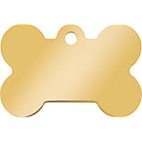 Quick-Tag Gold Bone Personalized Engraved Pet ID Tag, Large