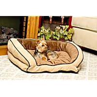 K&H Bolster Couch Dog Bed in Mocha & Tan
