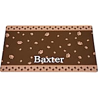 Drymate Brown & Tan Paw Border Personalized Cat Litter Box Mat