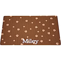 Drymate Brown & Tan Paw Print Personalized Cat Litter Box Mat