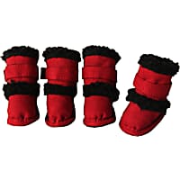 Pet Life Red Shearling Paw Wear for Dogs
