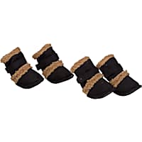 Pet Life Black Shearling Paw Wear for Dogs