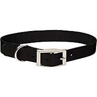 Coastal Pet Metal Buckle Nylon Personalized Dog Collar in Black, 5/8" Width