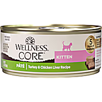 Wellness CORE Turkey & Chicken Liver Natural, Protein-Rich, Grain Free Pate Kitten Wet Cat Food