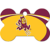 Quick-Tag ASU Sun Devils NCAA Bone Personalized Engraved Pet ID Tag, Large