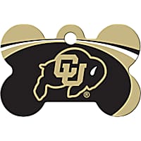 Quick-Tag University of Colorado NCAA Bone Personalized Engraved Pet ID Tag, Large
