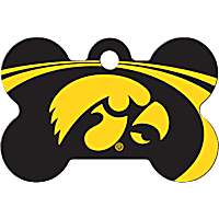 Quick-Tag Iowa Hawkeyes NCAA Bone Personalized Engraved Pet ID Tag, Large