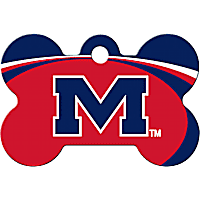 Quick-Tag Ole Miss NCAA Bone Personalized Engraved Pet ID Tag, Large