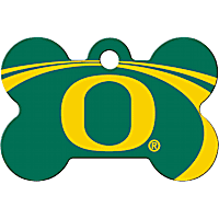 Quick-Tag Oregon Ducks NCAA Bone Personalized Engraved Pet ID Tag, Large