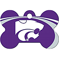 Quick-Tag Kansas State Wildcats NCAA Bone Personalized Engraved Pet ID Tag, Large