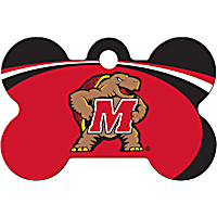 Quick-Tag University of Maryland NCAA Bone Personalized Engraved Pet ID Tag, Large