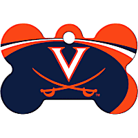 Quick-Tag University of Virginia NCAA Bone Personalized Engraved Pet ID Tag, Large