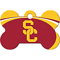 Quick-Tag USC Trojans NCAA Bone Personalized Engraved Pet ID Tag, Large