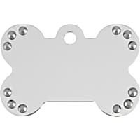 Quick-Tag Chrome Crystal Bone Personalized Engraved Pet ID Tag, Large
