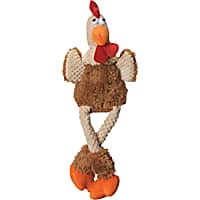 goDog Checkers Skinny Rooster Dog Toy