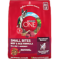 Purina ONE Small Bites Beef & Rice Formula High Protein Natural Dry Dog Food w/ Added Vitamins, Minerals & Nutrients