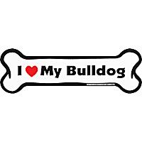Imagine This "I Love My Bulldog" Bone Car Magnet