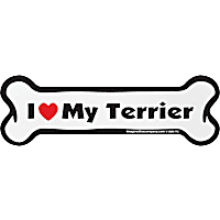 Imagine This "I Love My Terrier" Bone Car Magnet