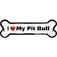 Imagine This "I Love My Pit Bull" Bone Car Magnet