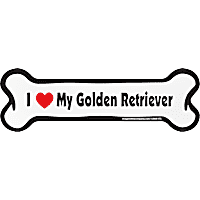 Imagine This "I Love My Golden Retriever" Bone Car Magnet