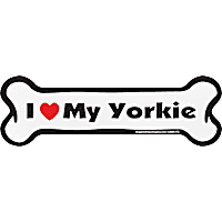 Imagine This "I Love My Yorkie" Bone Car Magnet
