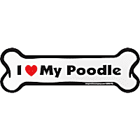Imagine This "I Love My Poodle" Bone Car Magnet