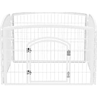 Iris White Four Panel Pet Containment and Exercise Pen with Door