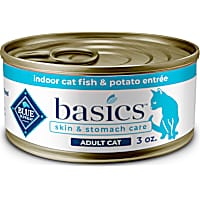 Blue Buffalo Blue Basics Skin & Stomach Care Natural Adult Grain Free Indoor Fish Adult Pate Wet Cat Food