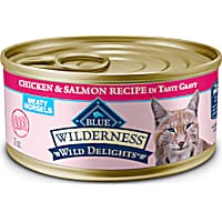 Blue Buffalo Wilderness Wild Delights Meaty Morsels Chicken & Salmon in Tasty Gravy Natural Wet Cat Food